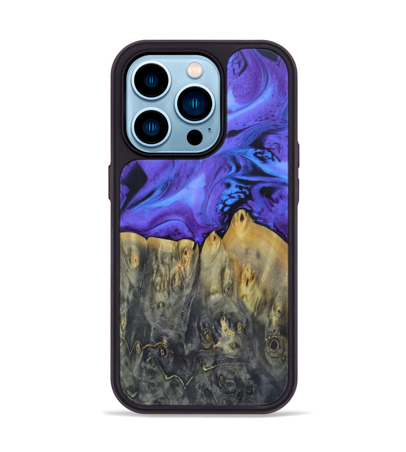 iPhone 14 Pro Wood+Resin Phone Case - Danni (Purple, 597522)
