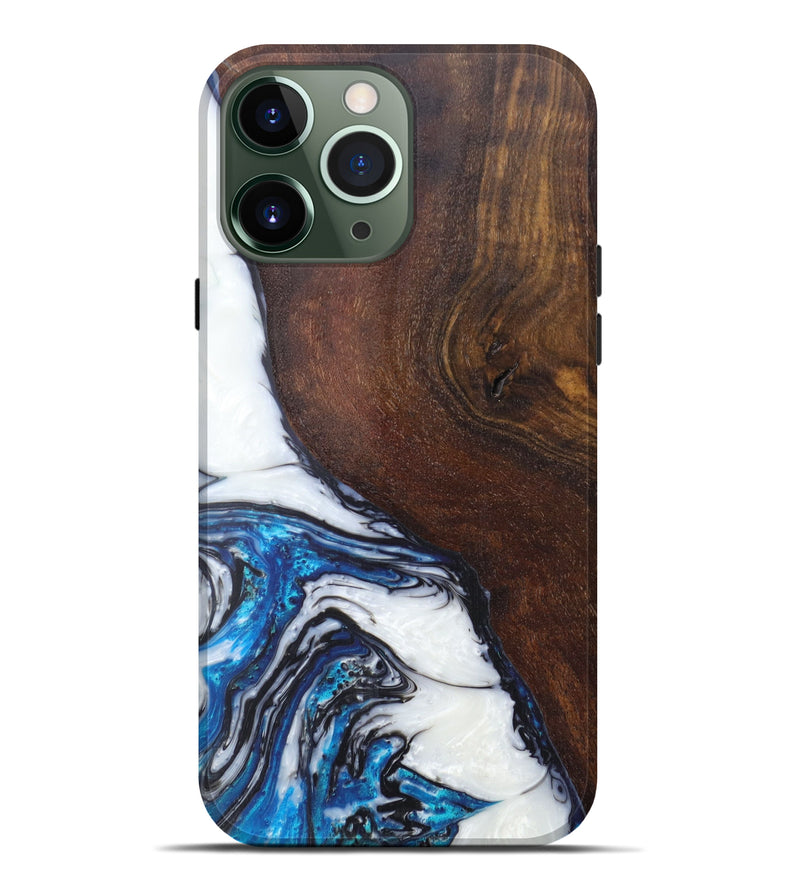 iPhone 13 Pro Max Wood+Resin Live Edge Phone Case - Laney (Black & White, 611071)