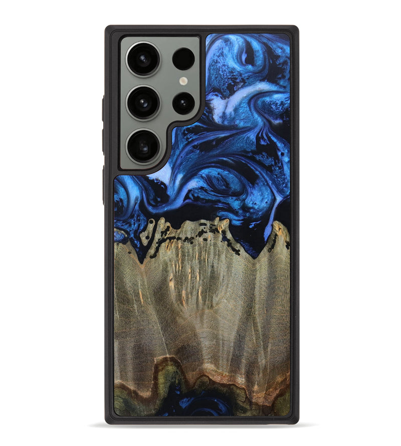 Galaxy S23 Ultra Wood+Resin Phone Case - Eddie (Blue, 621376)