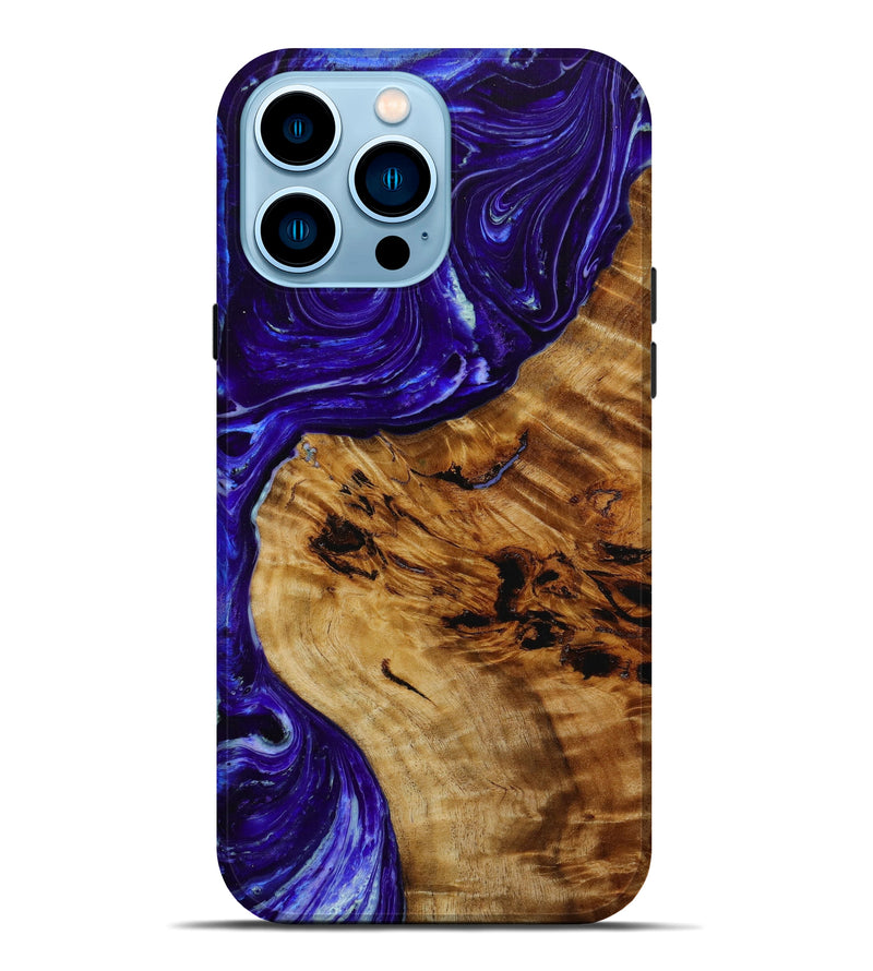 iPhone 14 Pro Max Wood+Resin Live Edge Phone Case - Bria (Purple, 648582)