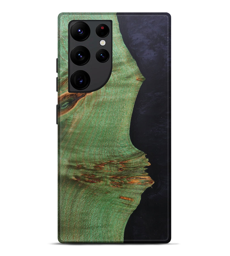 Galaxy S22 Ultra Wood+Resin Live Edge Phone Case - Shuji (Pure Black, 600501)