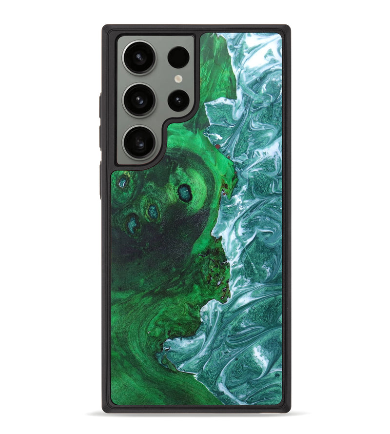 Galaxy S23 Ultra Wood+Resin Phone Case - Kyleigh (Green, 628585)