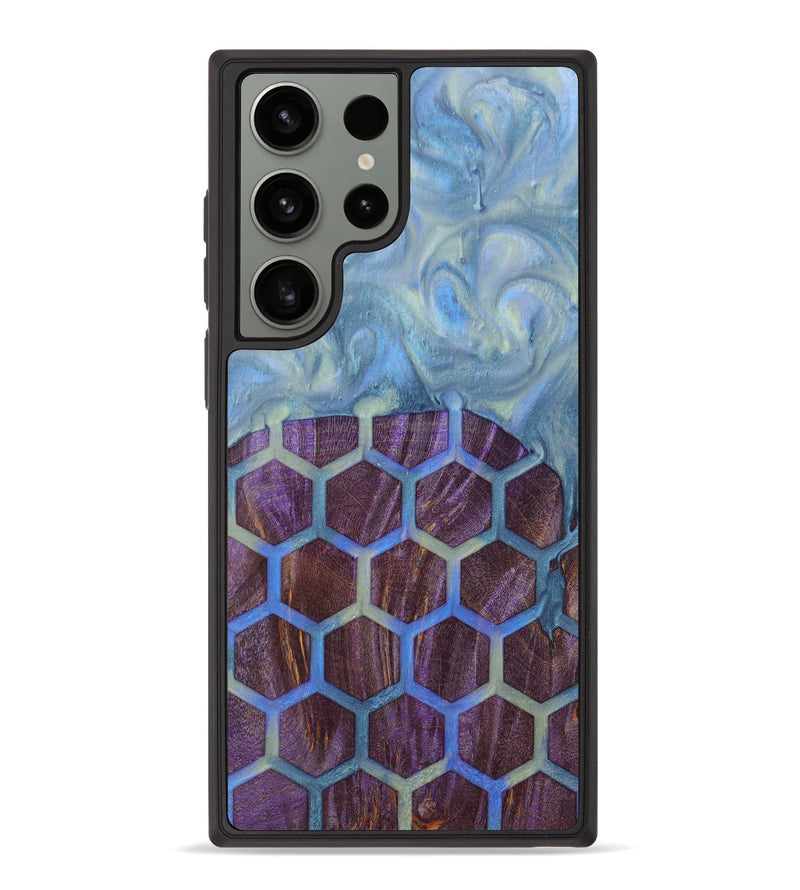 Galaxy S23 Ultra Wood+Resin Phone Case - Jasmin (Pattern, 623231)