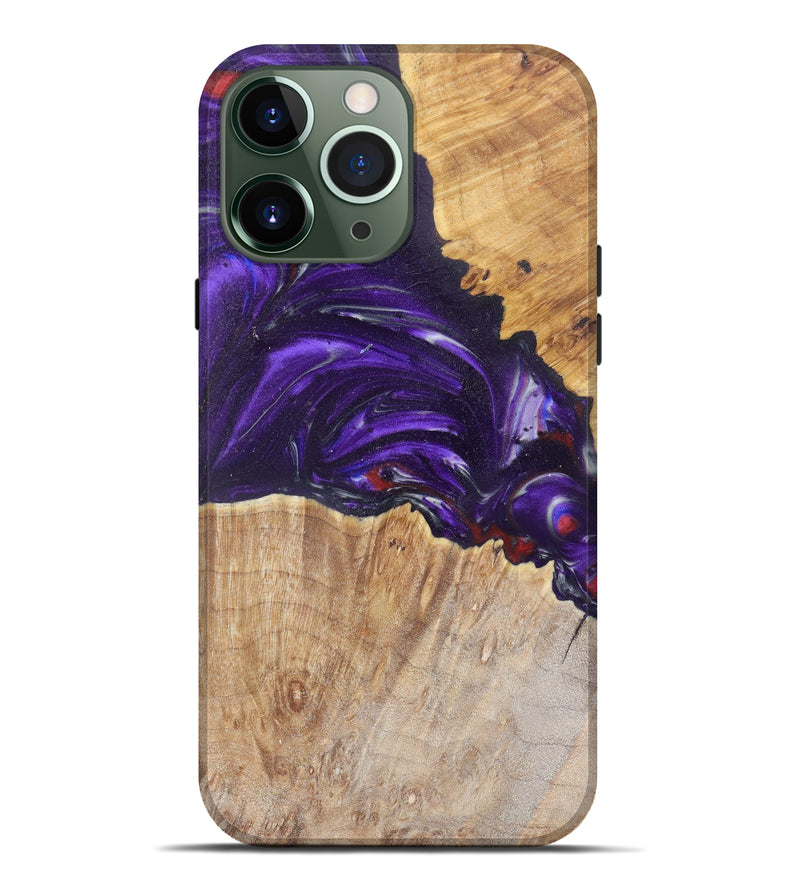 iPhone 13 Pro Max Wood+Resin Live Edge Phone Case - Dilan (Purple, 624488)