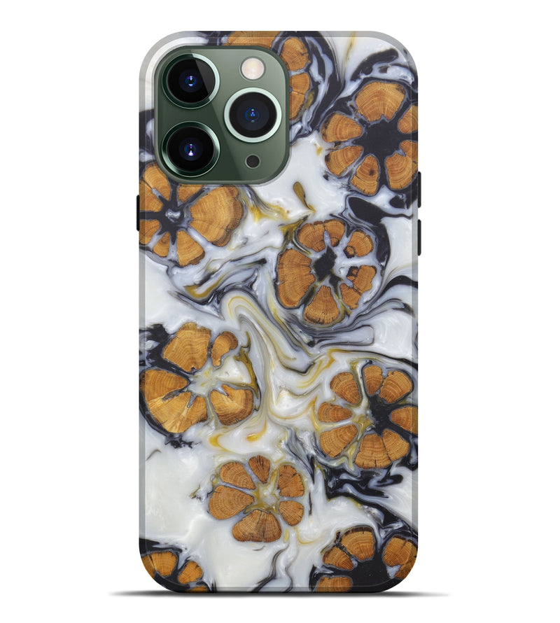 iPhone 13 Pro Max Wood+Resin Live Edge Phone Case - Bcspatch (Black & White, 581696)