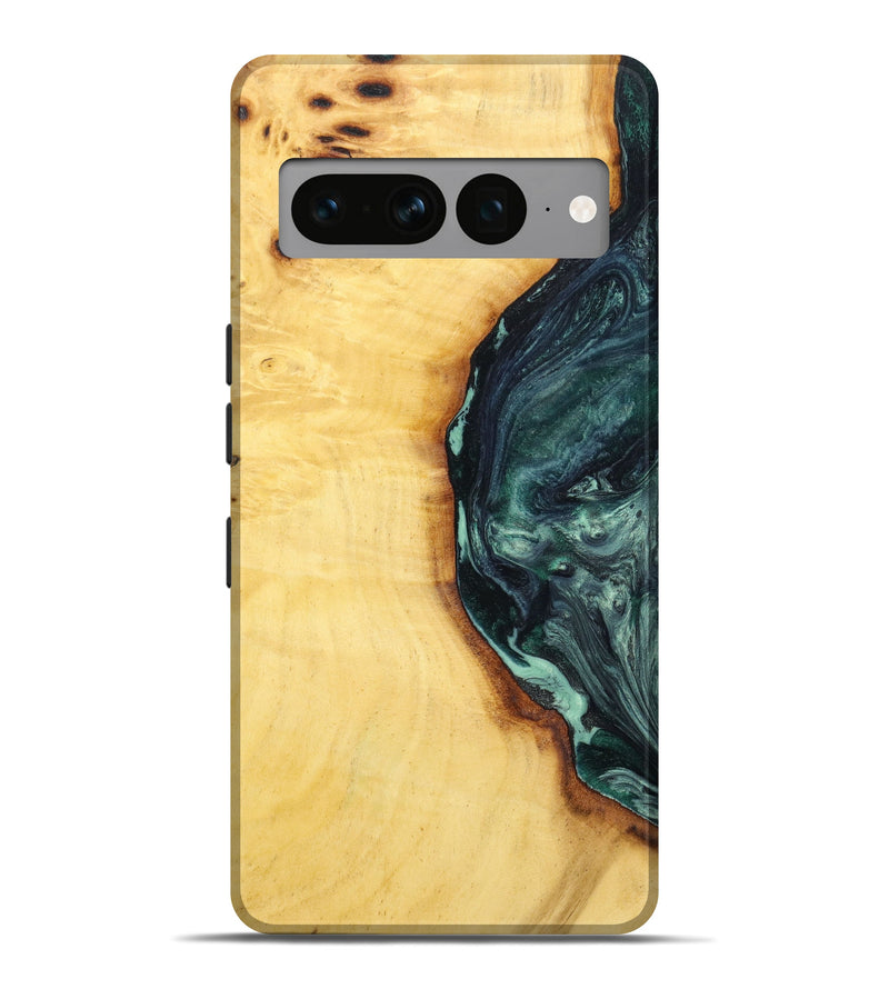 Pixel 7 Pro Wood+Resin Live Edge Phone Case - Dahlia (Green, 638165)