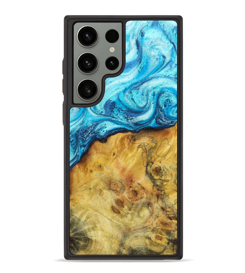 Galaxy S23 Ultra Wood+Resin Phone Case - Bettie (Blue, 623672)