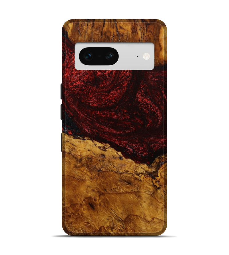 Pixel 7 Wood+Resin Live Edge Phone Case - Carmen (Red, 641970)