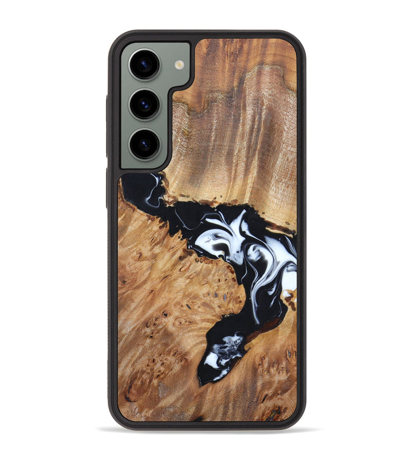 Galaxy S23 Plus Wood+Resin Phone Case - Karli (Black & White, 627169)