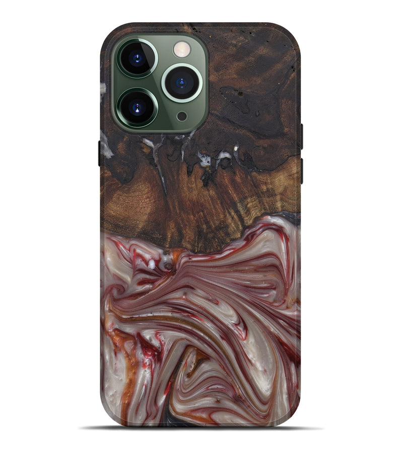 iPhone 13 Pro Max Wood+Resin Live Edge Phone Case - Tam (Dark Red, 579185)