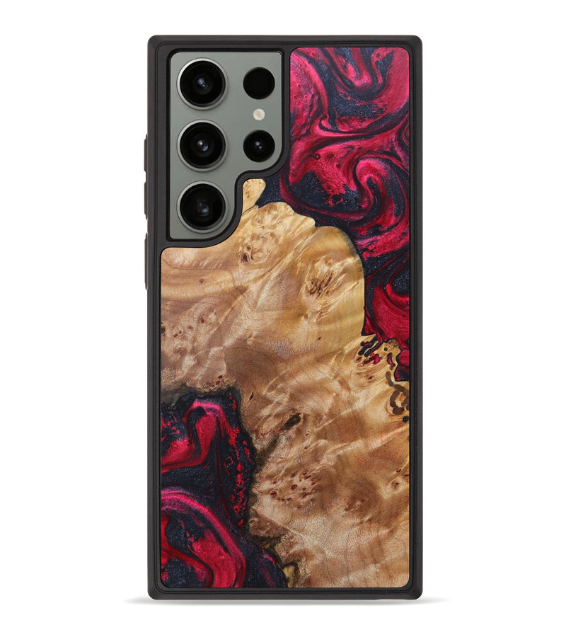 Galaxy S23 Ultra Wood+Resin Phone Case - Odalys (Red, 627814)