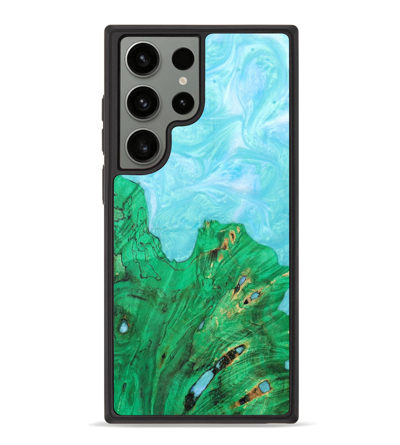 Galaxy S23 Ultra Wood+Resin Phone Case - Chastity (Blue, 628917)