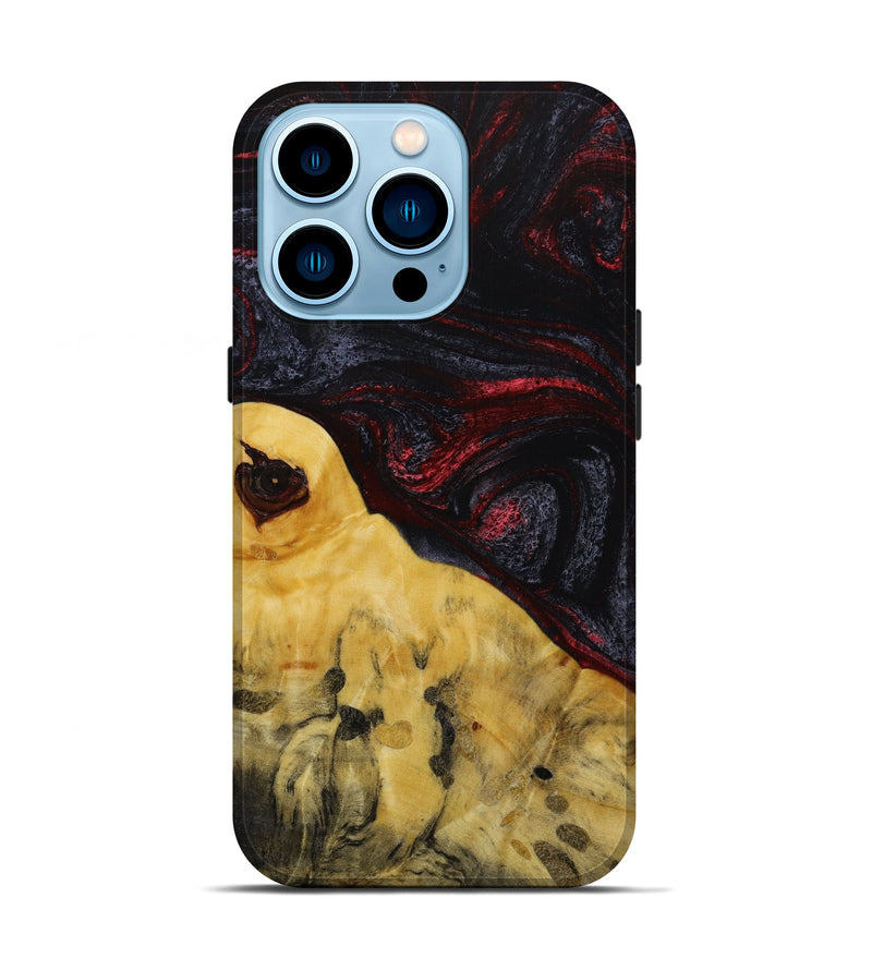 iPhone 14 Pro Wood+Resin Live Edge Phone Case - Luca (Red, 648192)