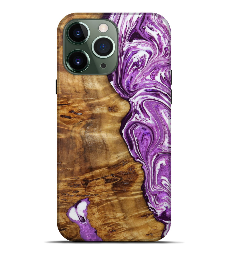 iPhone 13 Pro Max Wood+Resin Live Edge Phone Case - Esteban (Purple, 642824)