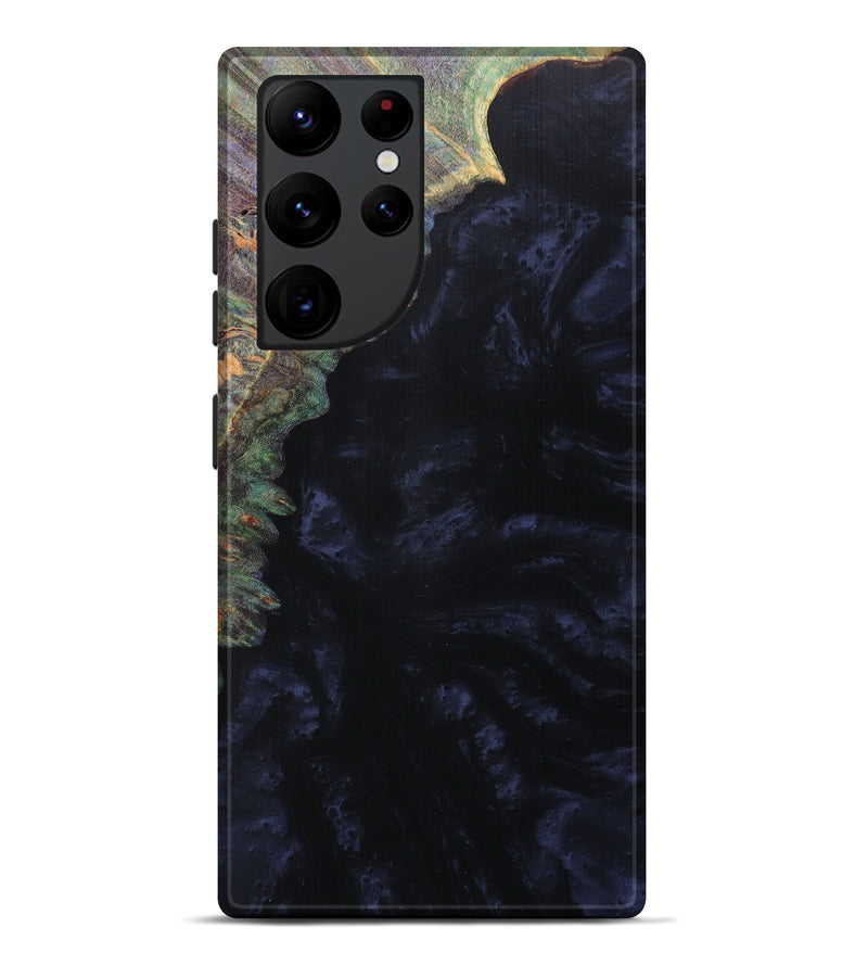 Galaxy S22 Ultra Wood+Resin Live Edge Phone Case - Adriane (Pure Black, 611116)