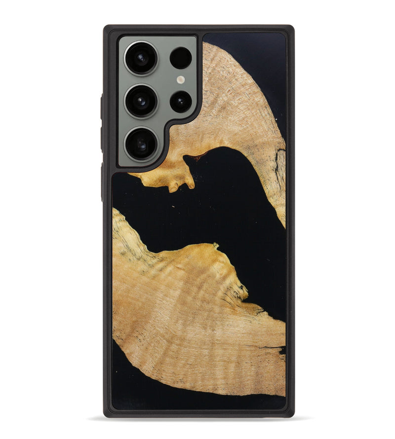 Galaxy S23 Ultra Wood+Resin Phone Case - Ares (Black & White, 622197)