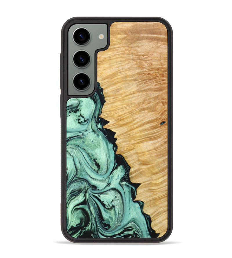 Galaxy S23 Plus Wood+Resin Phone Case - Megan (Green, 635789)