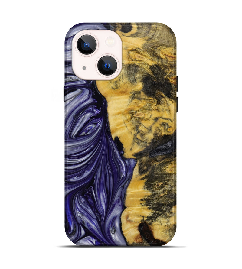 iPhone 14 Wood+Resin Live Edge Phone Case - Daleyza (Blue, 645005)