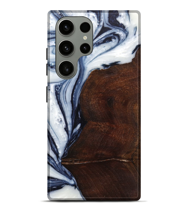 Galaxy S23 Ultra Wood+Resin Live Edge Phone Case - Ollie (Black & White, 624336)