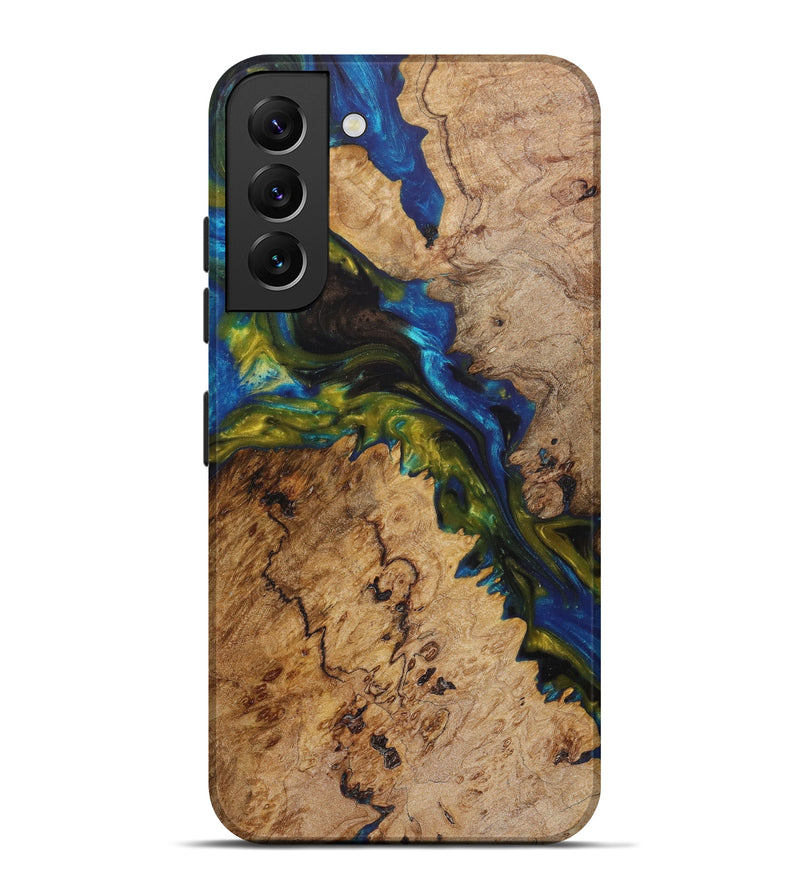 Galaxy S22 Plus Wood+Resin Live Edge Phone Case - Laisha (Blue, 622878)