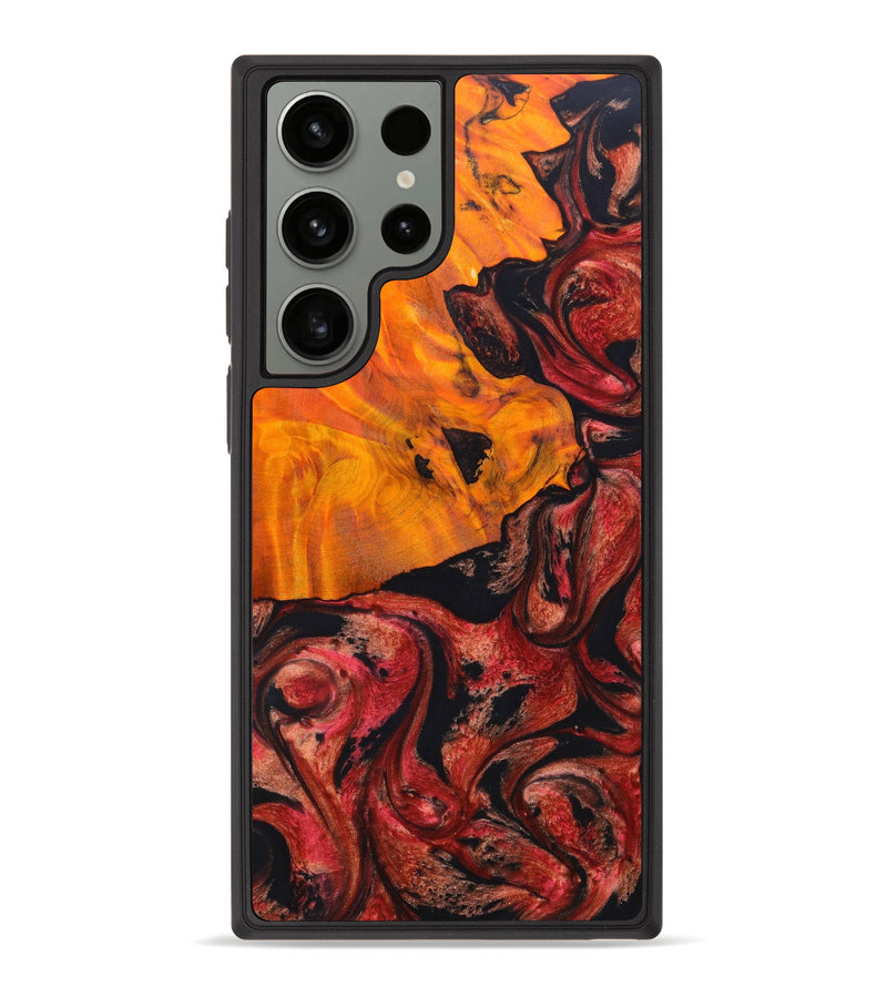 Galaxy S23 Ultra Wood+Resin Phone Case - Kaila (Red, 633559)