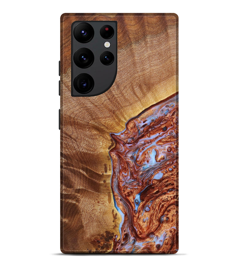 Galaxy S22 Ultra Wood+Resin Live Edge Phone Case - Joy (Red, 638172)