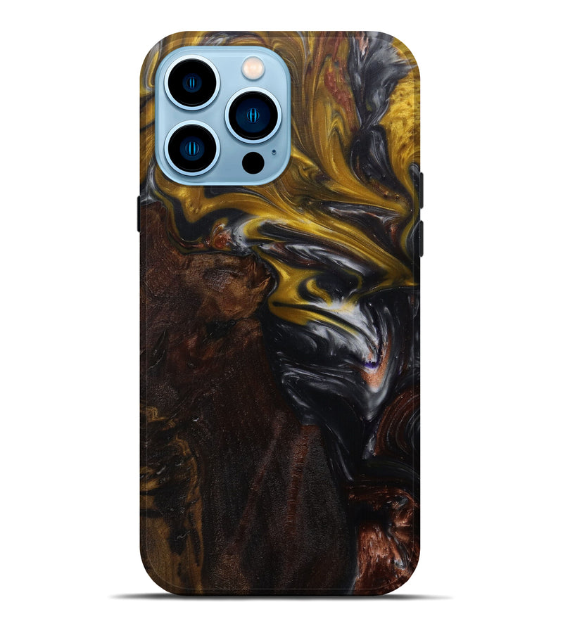 iPhone 14 Pro Max Wood+Resin Live Edge Phone Case - Tallou (Metallic, 591413)