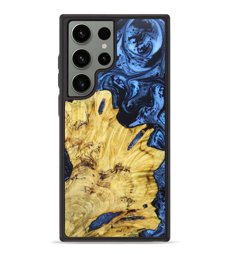 Galaxy S23 Ultra Wood+Resin Phone Case - Ellen (Blue, 638662)