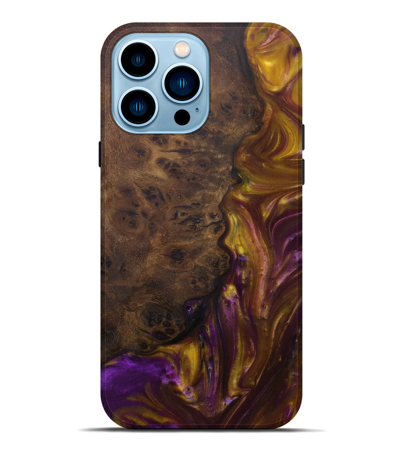 iPhone 14 Pro Max Wood+Resin Live Edge Phone Case - Pcta (Purple, 585222)