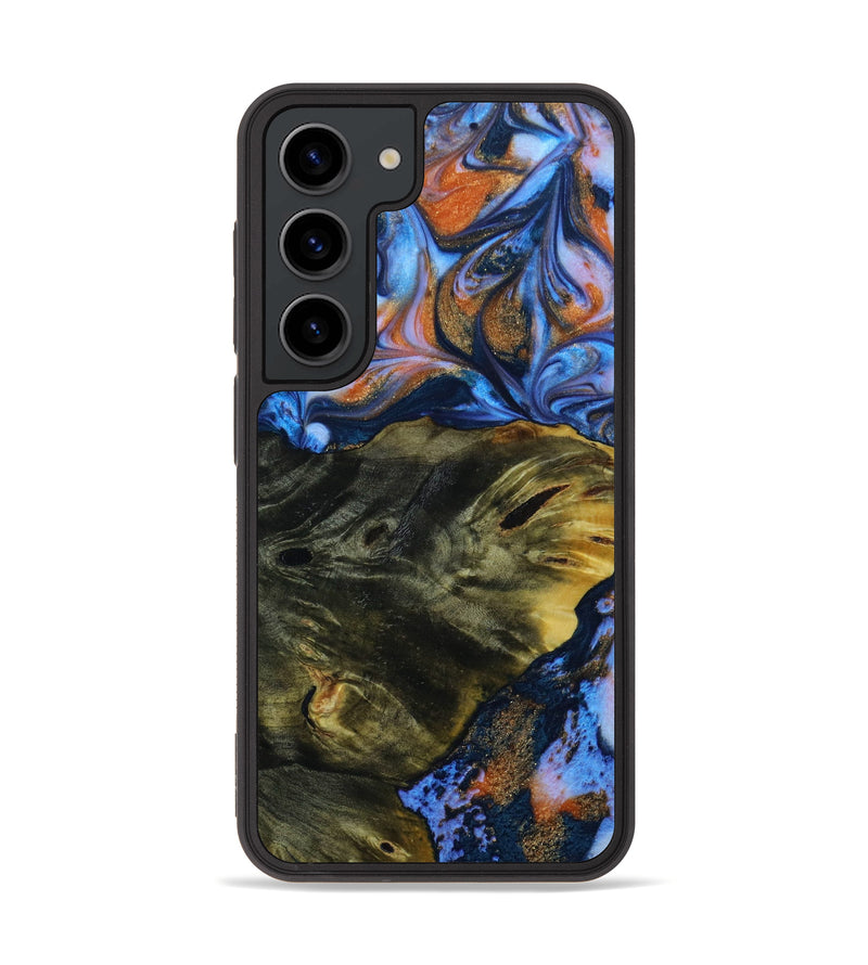 Galaxy S23 Wood+Resin Phone Case - Noelle (Teal & Gold, 642980)