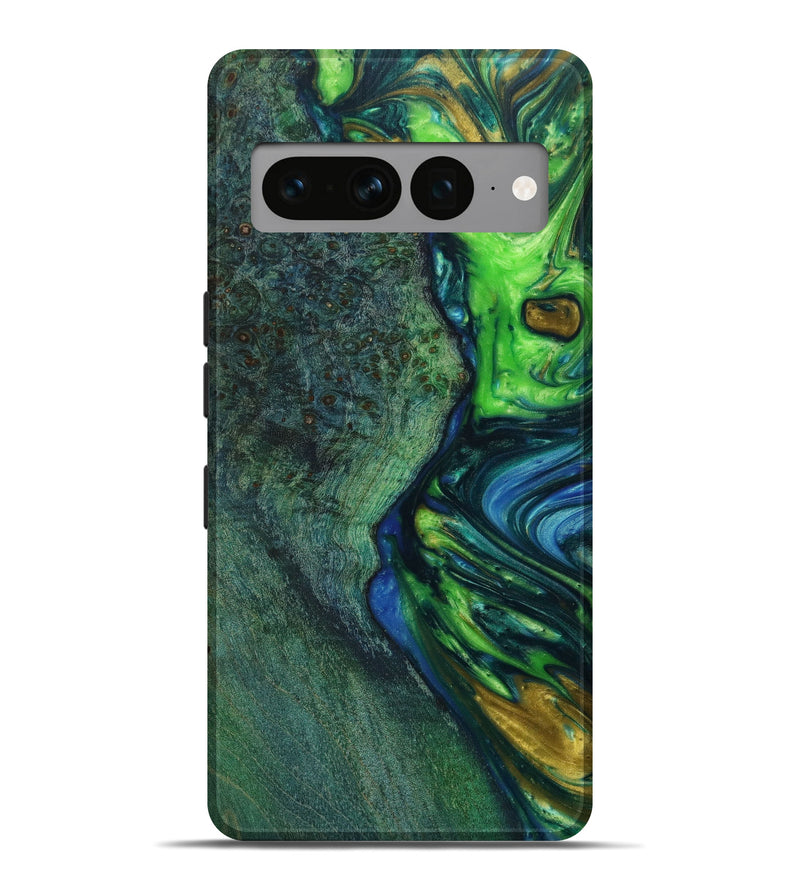 Pixel 7 Pro Wood+Resin Live Edge Phone Case - Morris (Green, 641129)