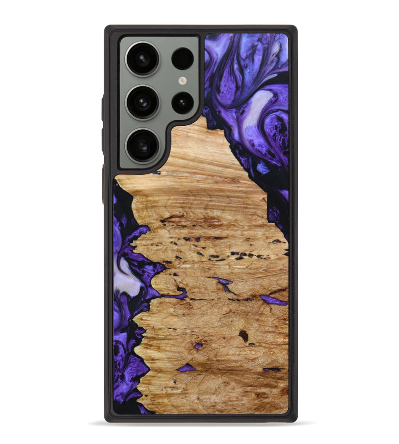 Galaxy S23 Ultra Wood+Resin Phone Case - Jim (Purple, 639668)