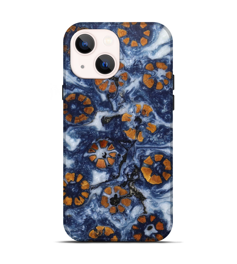 iPhone 13 Wood+Resin Live Edge Phone Case - Elfrida (Dark Blue, 597337)