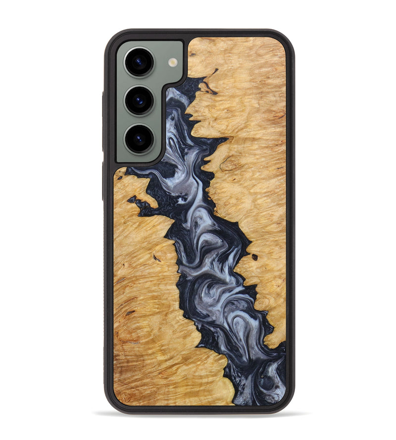 Galaxy S23 Plus Wood+Resin Phone Case - Antoinette (Black & White, 637282)