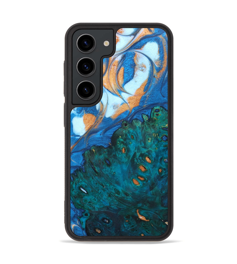 Galaxy S23 Wood+Resin Phone Case - Emmett (Teal & Gold, 632768)