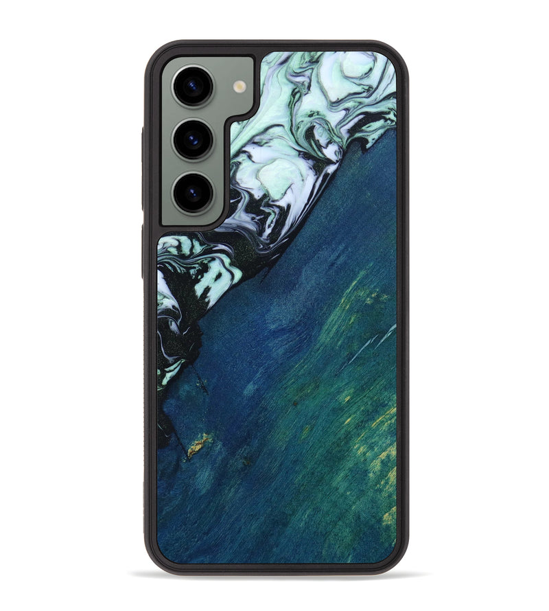 Galaxy S23 Plus Wood+Resin Phone Case - Edgar (Black & White, 645724)