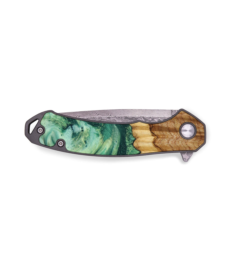 EDC Wood+Resin Pocket Knife - Willa (Green, 641889)