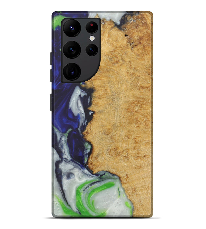 Galaxy S22 Ultra Wood+Resin Live Edge Phone Case - Jennie (Blue, 619551)