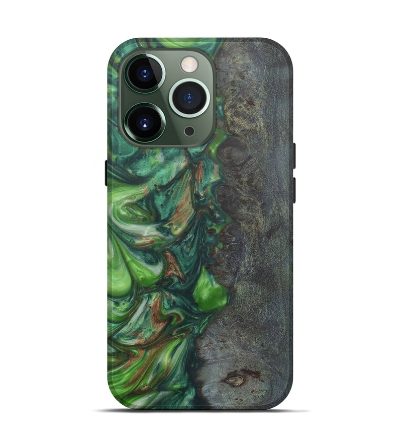 iPhone 13 Pro Wood+Resin Live Edge Phone Case - Colli (Dark Green, 581717)