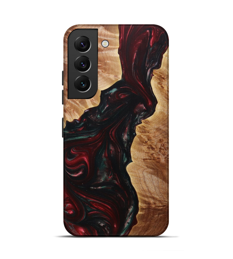Galaxy S22 Wood+Resin Live Edge Phone Case - Ryne (Dark Red, 610787)