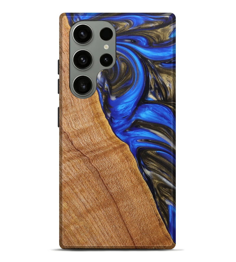 Galaxy S23 Ultra Wood+Resin Live Edge Phone Case - Felix (Blue, 640508)