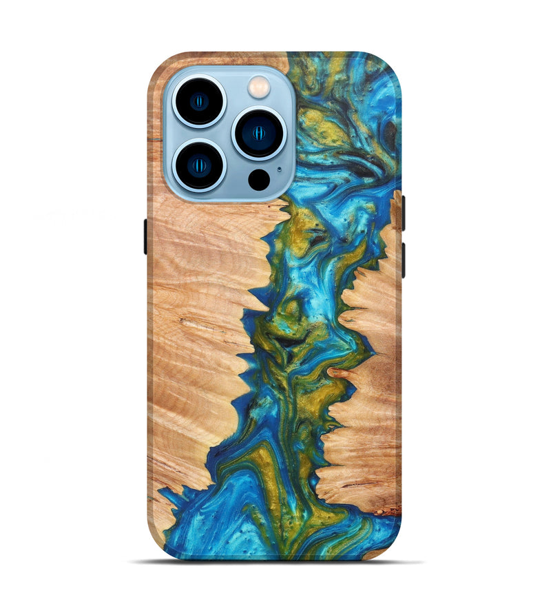 iPhone 14 Pro Wood+Resin Live Edge Phone Case - Alecia (Artist Pick, 606752)