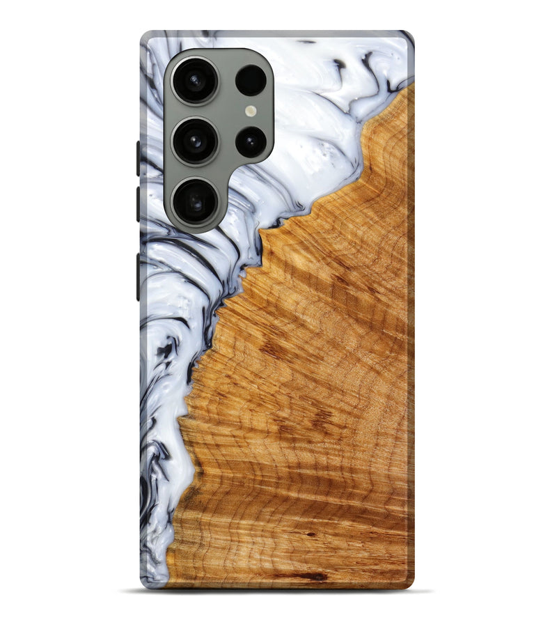 Galaxy S23 Ultra Wood+Resin Live Edge Phone Case - Colten (Black & White, 626898)