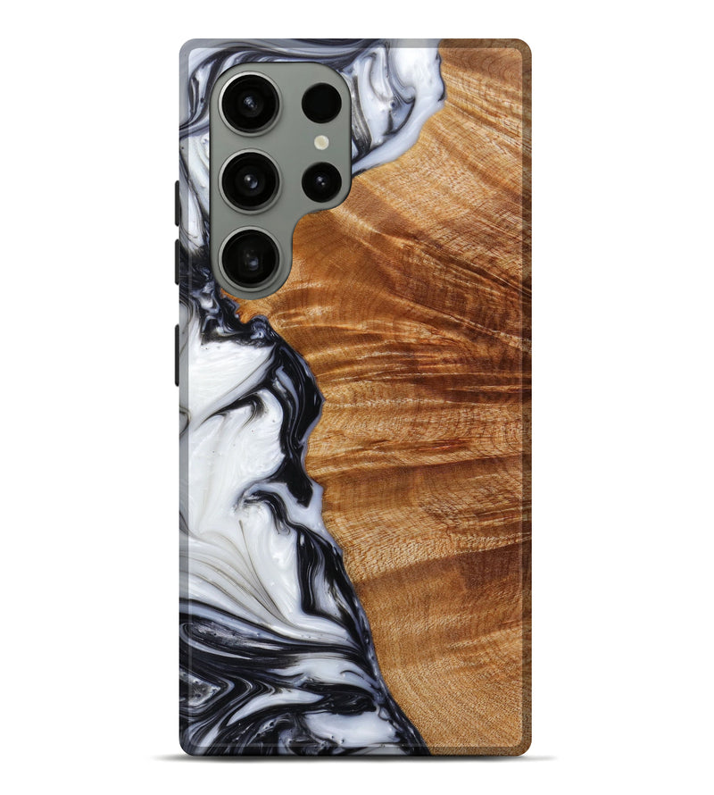 Galaxy S23 Ultra Wood+Resin Live Edge Phone Case - Adler (Black & White, 622976)