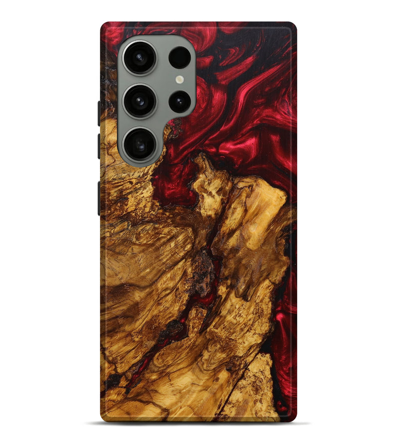 Galaxy S23 Ultra Wood+Resin Live Edge Phone Case - Scarlet (Red, 631098)