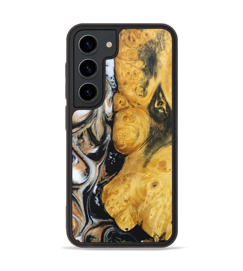 Galaxy S23 Wood+Resin Phone Case - Nohely (Black & White, 629944)