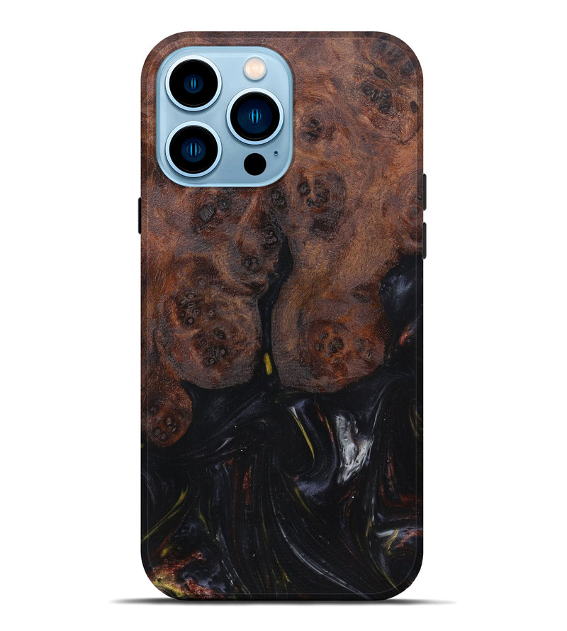 iPhone 14 Pro Max Wood+Resin Live Edge Phone Case - Aditi (Metallic, 616646)