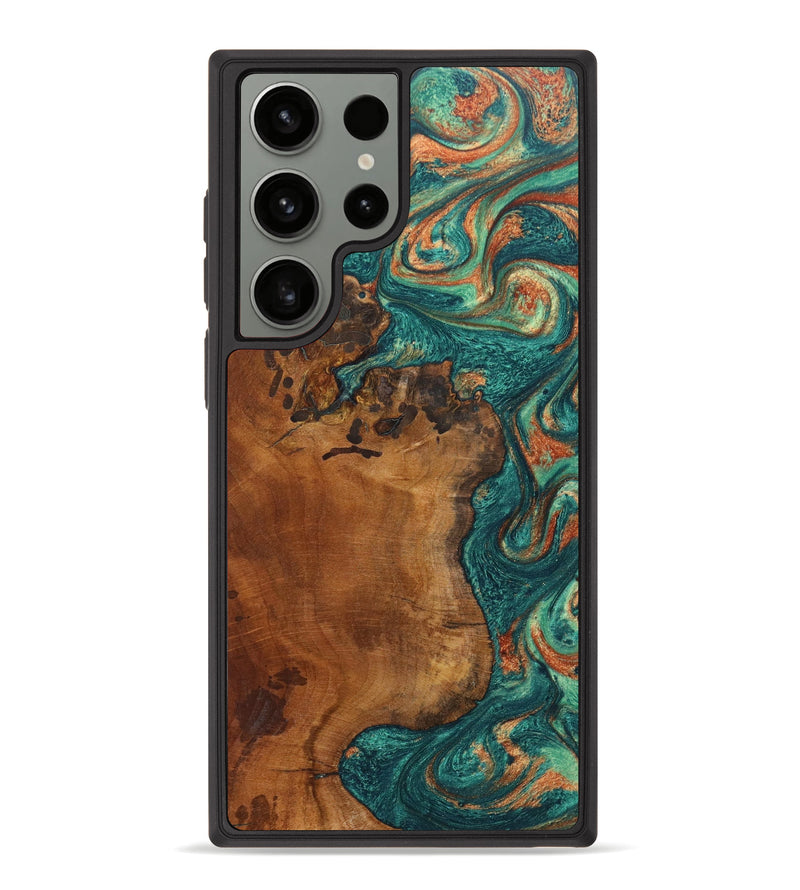 Galaxy S23 Ultra Wood+Resin Phone Case - Kadence (Green, 637272)