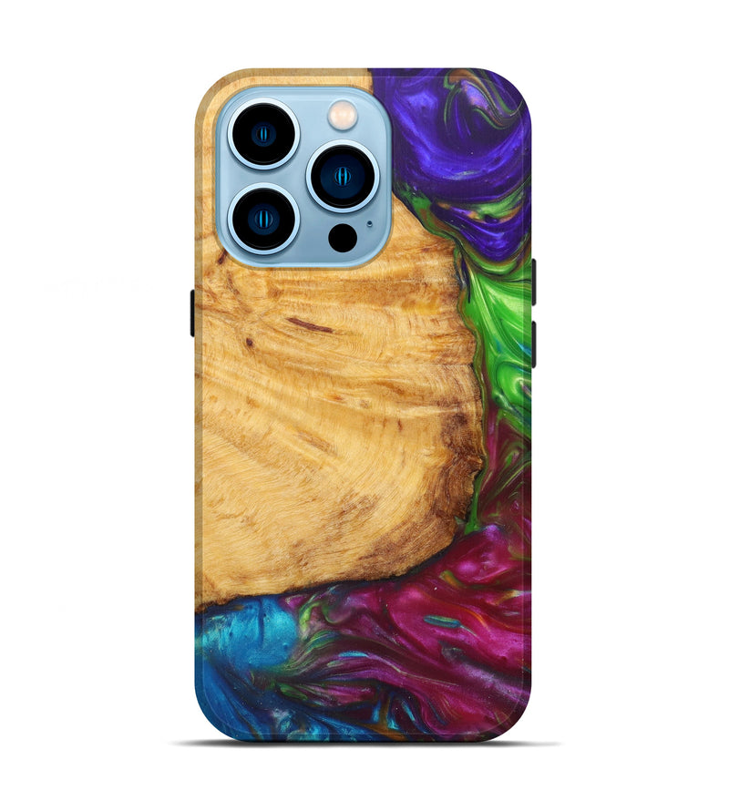 iPhone 14 Pro Wood+Resin Live Edge Phone Case - Angelique (Purple, 597063)