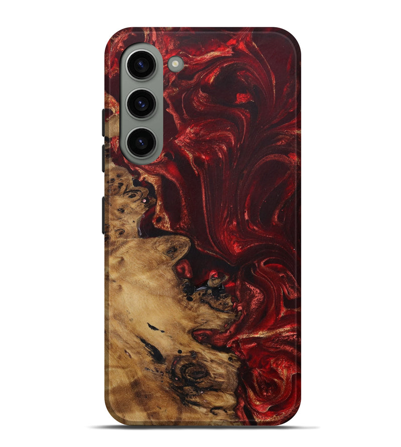 Galaxy S23 Plus Wood+Resin Live Edge Phone Case - Ericka (Red, 645632)